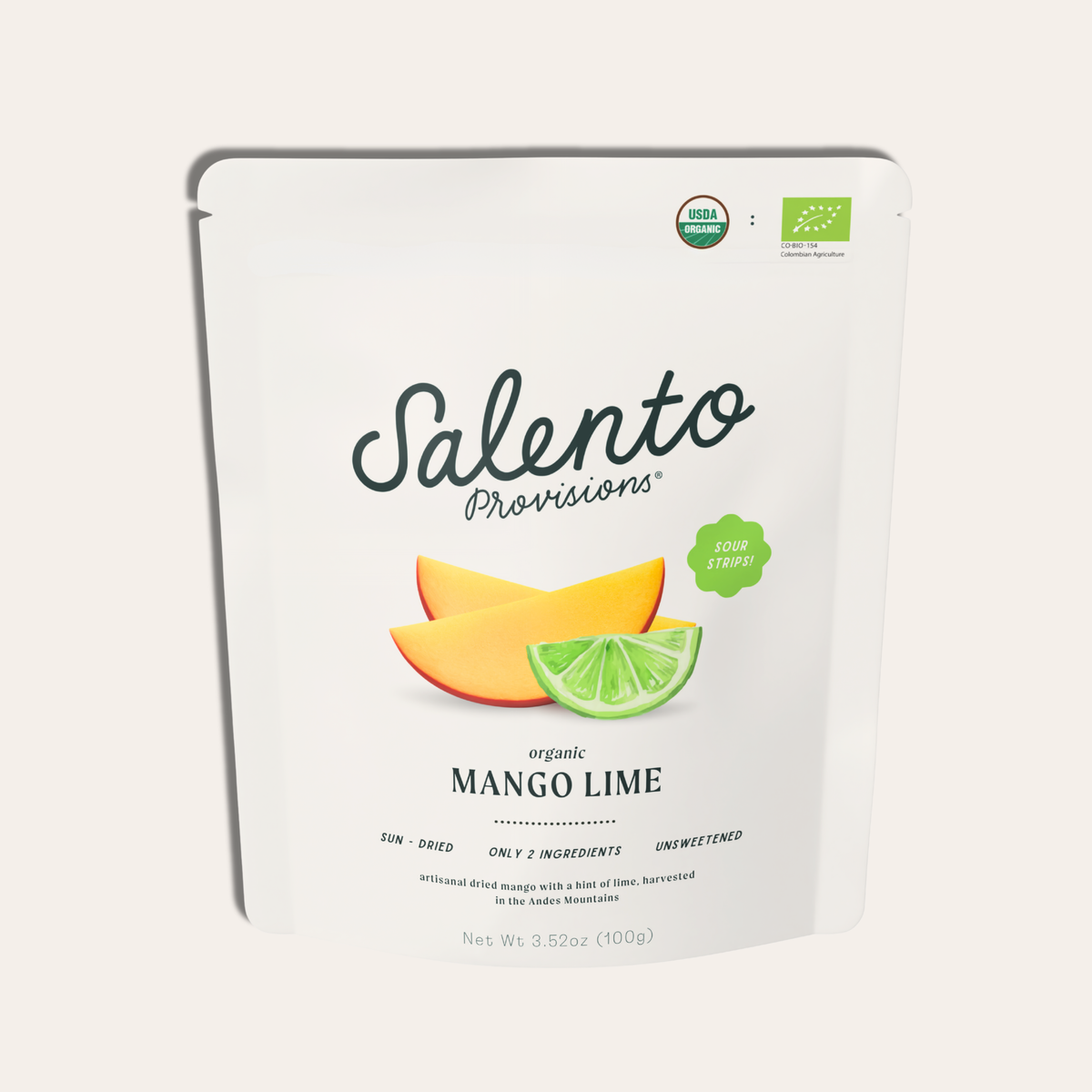 Organic Mango Lime Strips 3.5oz (100g)