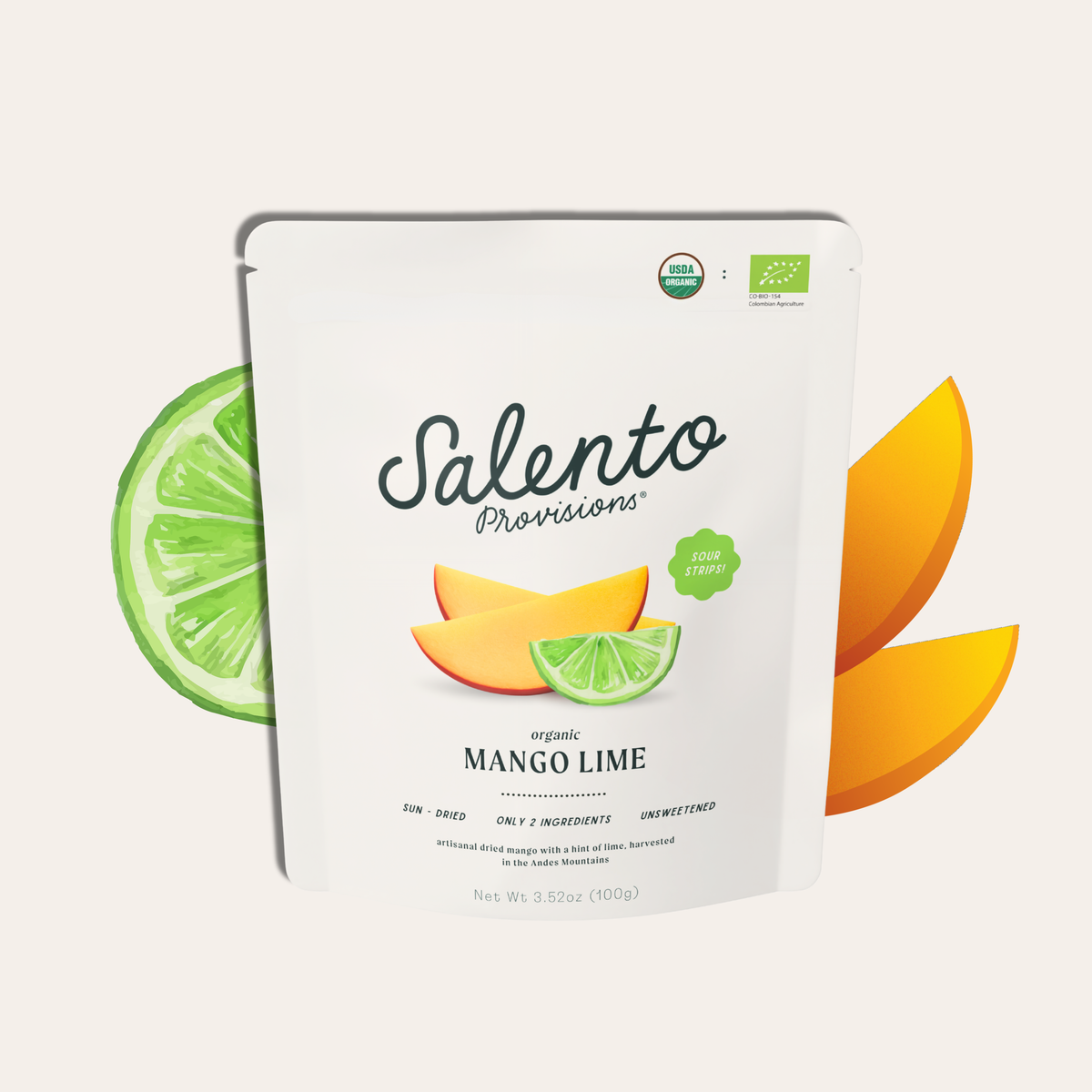 Organic Mango Lime Strips 3.5oz (100g)